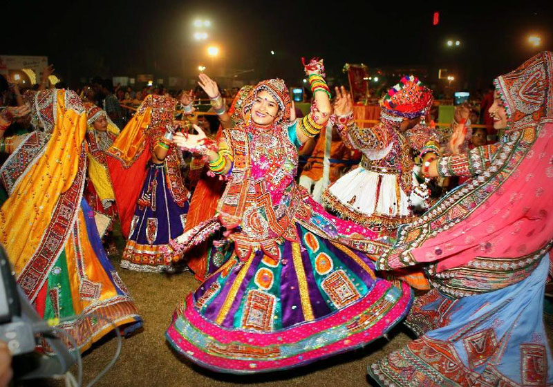 Garba dance with dandiya in India